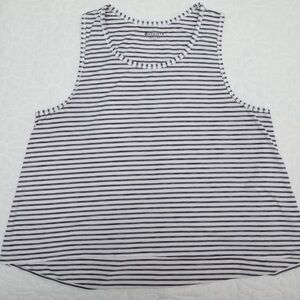 Athleta Navy and White Striped Scoop Neck Tank